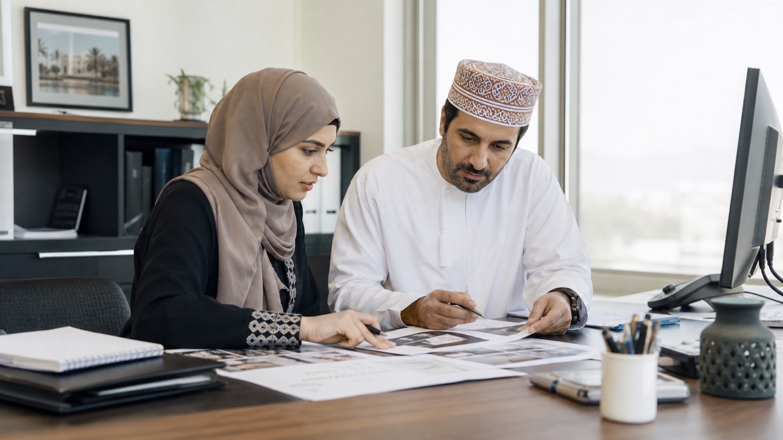 Oman business professionals working on Arabic-English Website SEO for Oman and the GCC