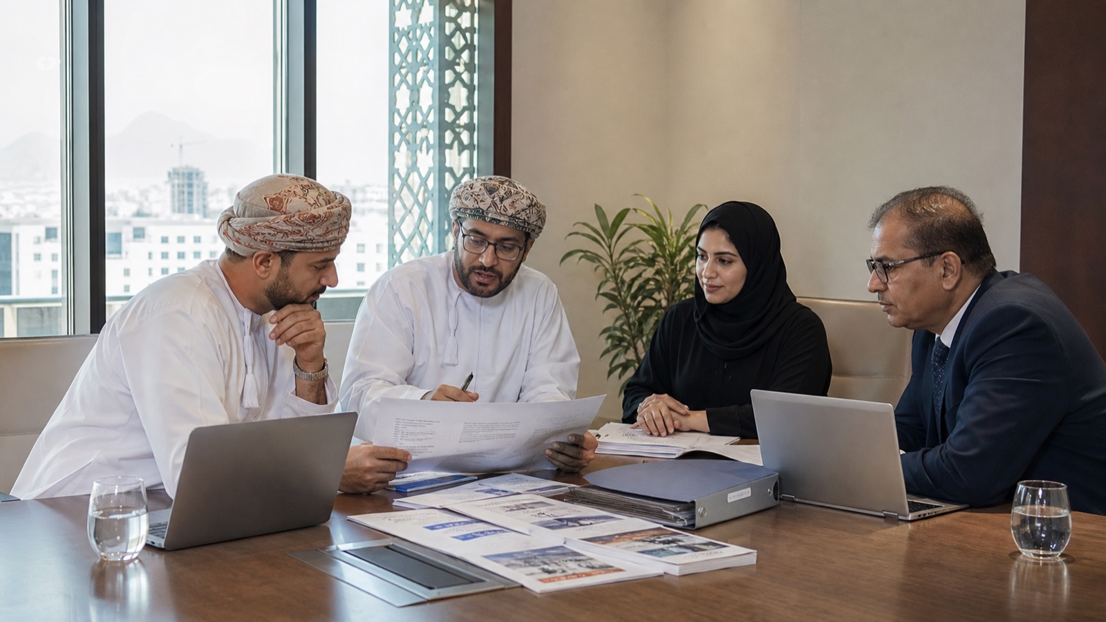 Oman business team preparing a structured B2B website RFP