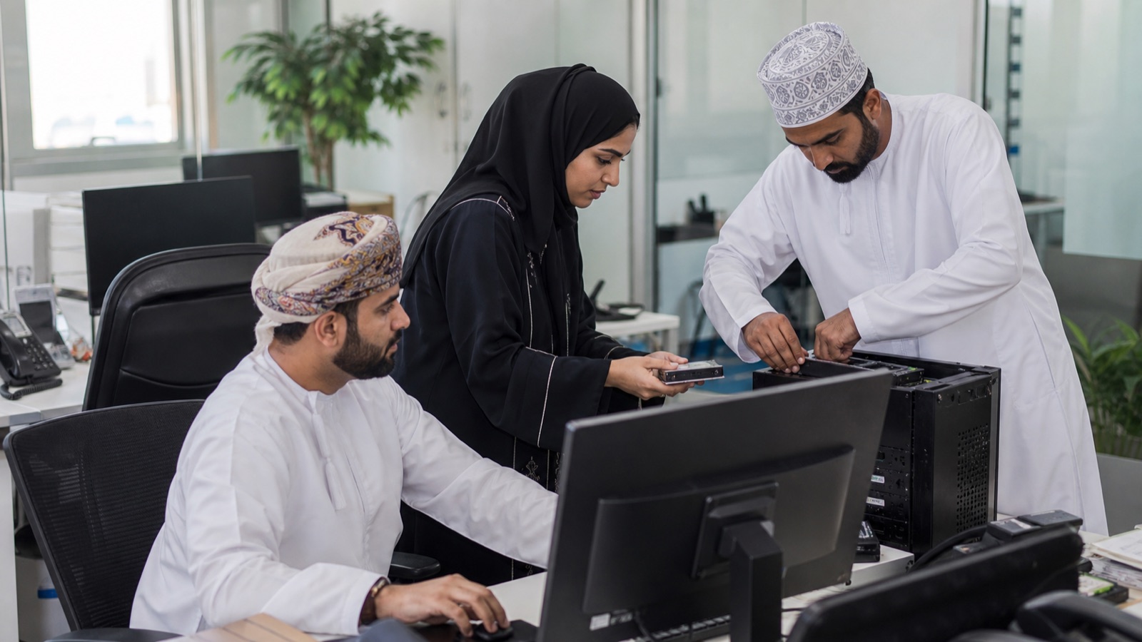 Oman business professionals working on Business Continuity and Backup Checklist for SMEs