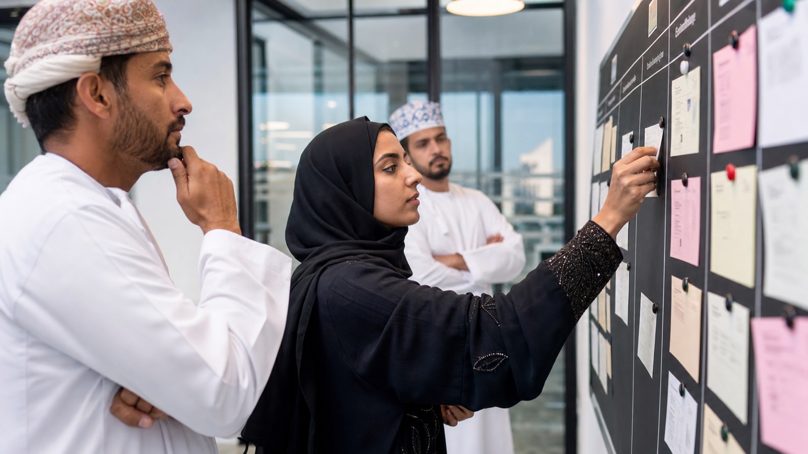Oman business professionals working on CRM Pipeline Design for Oman and GCC Sales Teams
