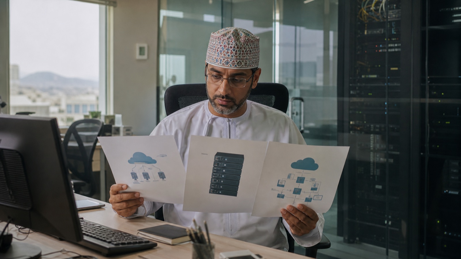 Oman business professionals working on Shared Hosting vs VPS vs Cloud: Business Guide